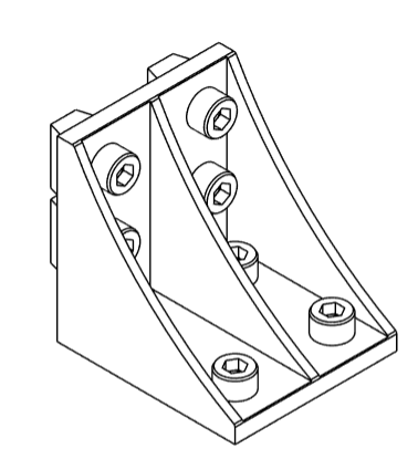 M6 30/60 Angle Brackets + Bolt and Nut Set