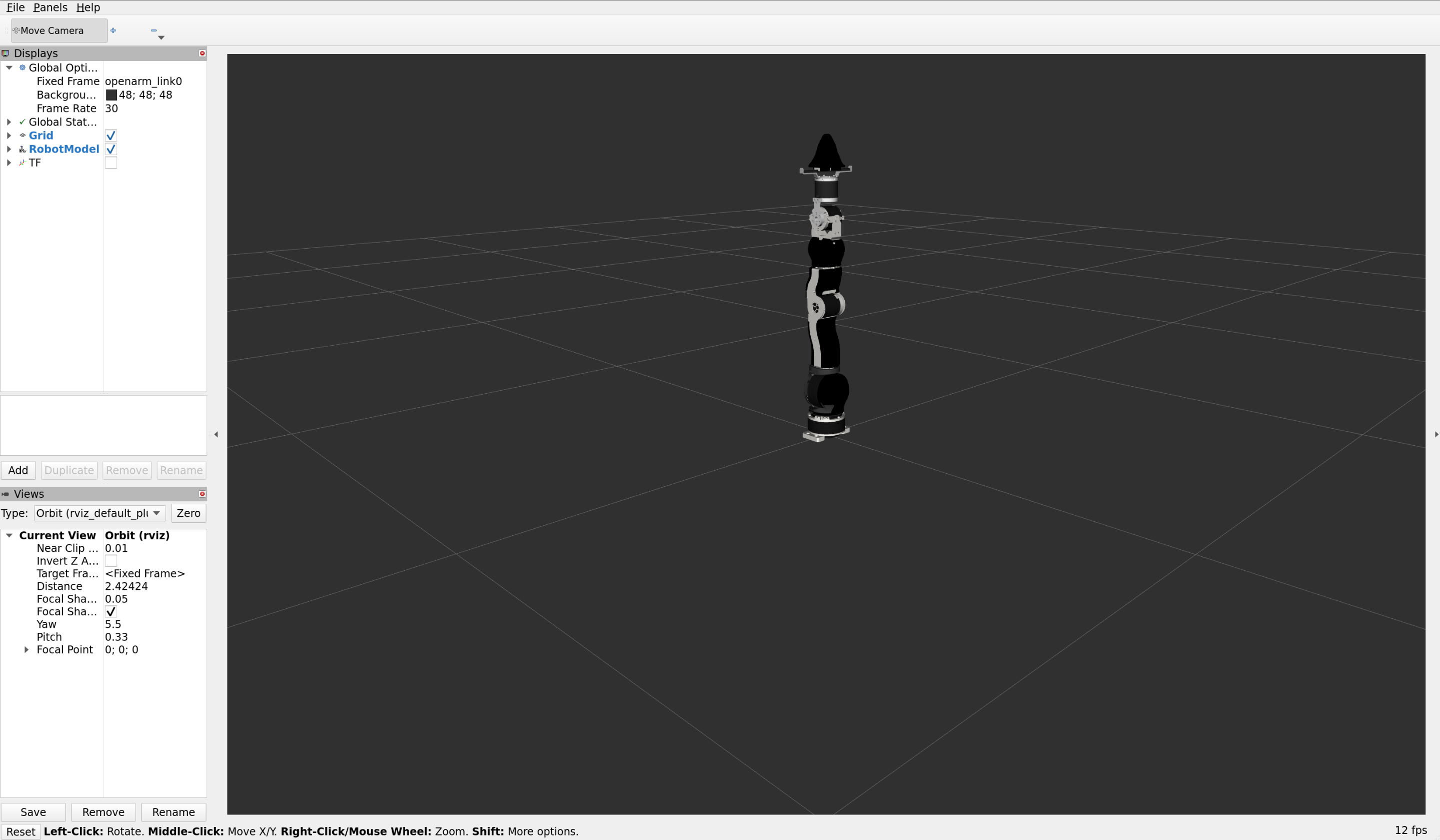 Single Arm URDF Rviz